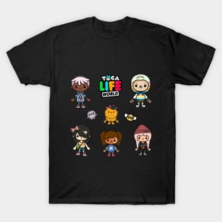 Toca Boca World | Cute Characters Pack of 9 Squad T-Shirt